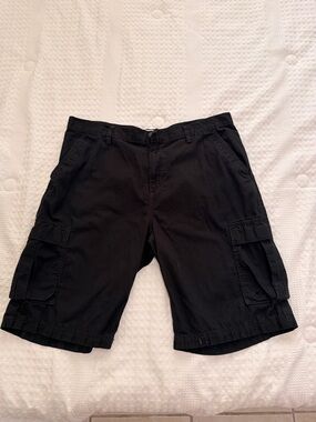 Calvin Klein Jeans Black Cargo Shorts with Side Pockets